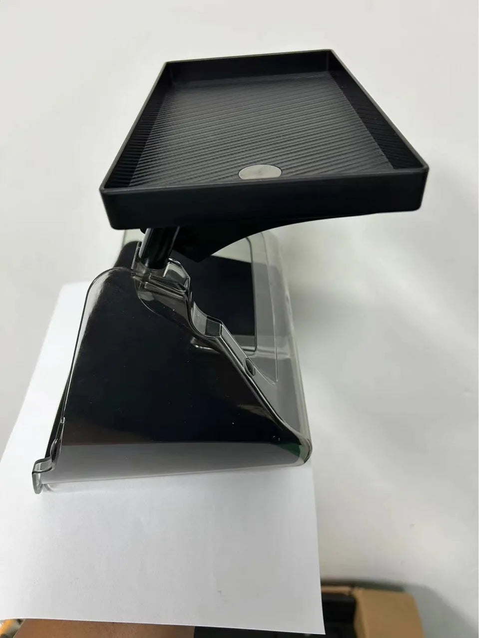 Black ABS storage tray for Tesla Model 3 and Y centre console under the touchscreen