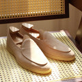 British handmade men's leather loafers in multiple colours with TPR beef tendon soles