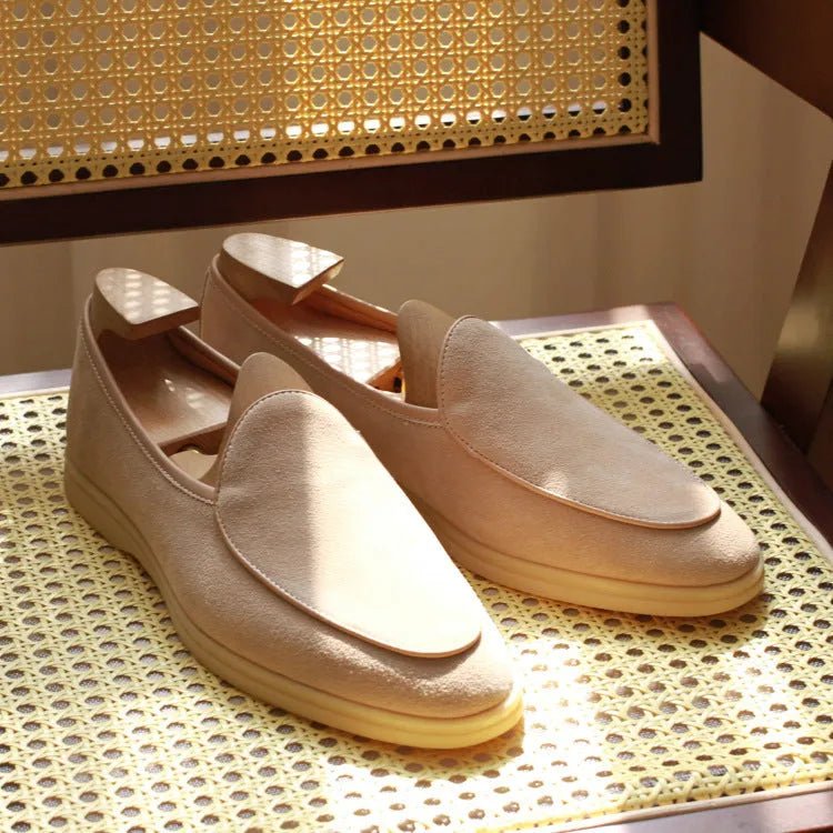 British handmade men's leather loafers in multiple colours with TPR beef tendon soles