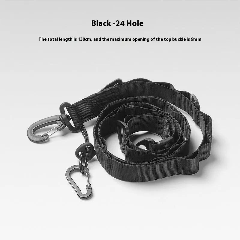 130cm multifunctional hanging rope storage belt in black or khaki for laundry and gear organisation