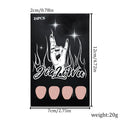 Black French style false nails set with 24 almond-shaped pieces in J049 colour classification