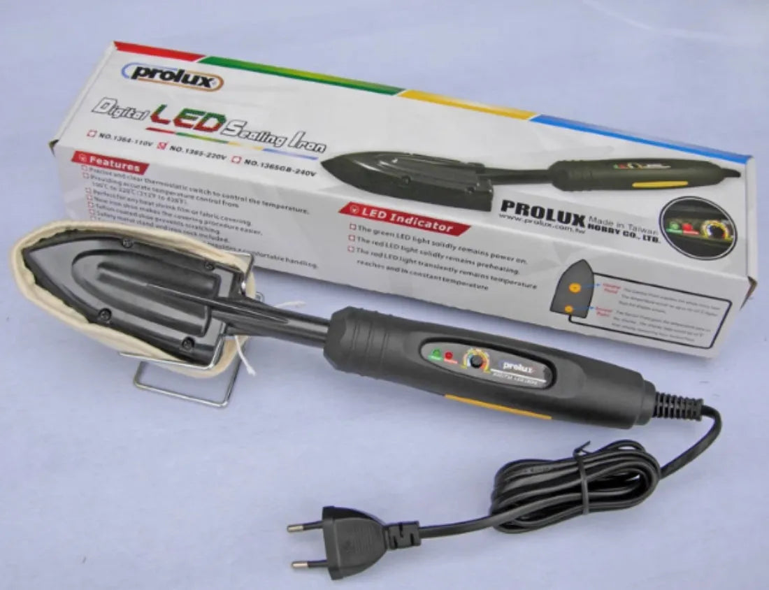 Electronic temperature control hot iron for hair extensions with cotton cover and heat-resistant stand