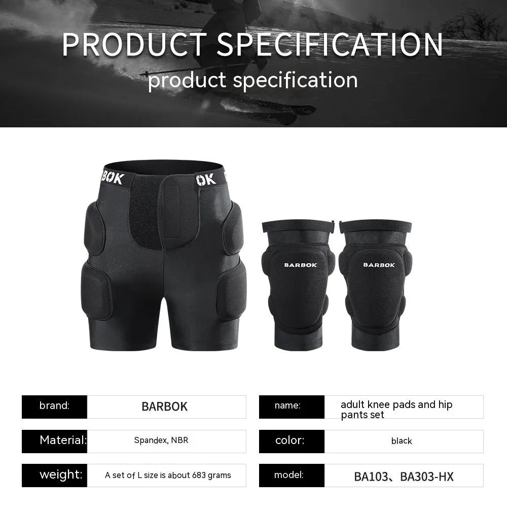 Black spandex hip protection pad with protective foam for skating and skiing.
