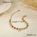 Stainless steel bracelet with 18K gold electroplated finish in geometric heart, circular and square designs