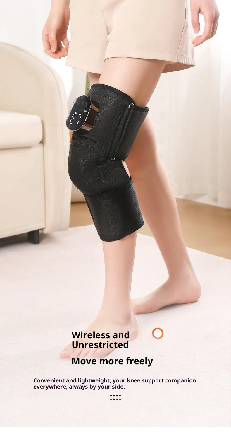 Black electric heating kneepad self-heating joint massage instrument with USB charging