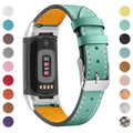Genuine leather replacement strap for Fitbit Charge 5 and Charge 6 smartwatches in multiple colour options