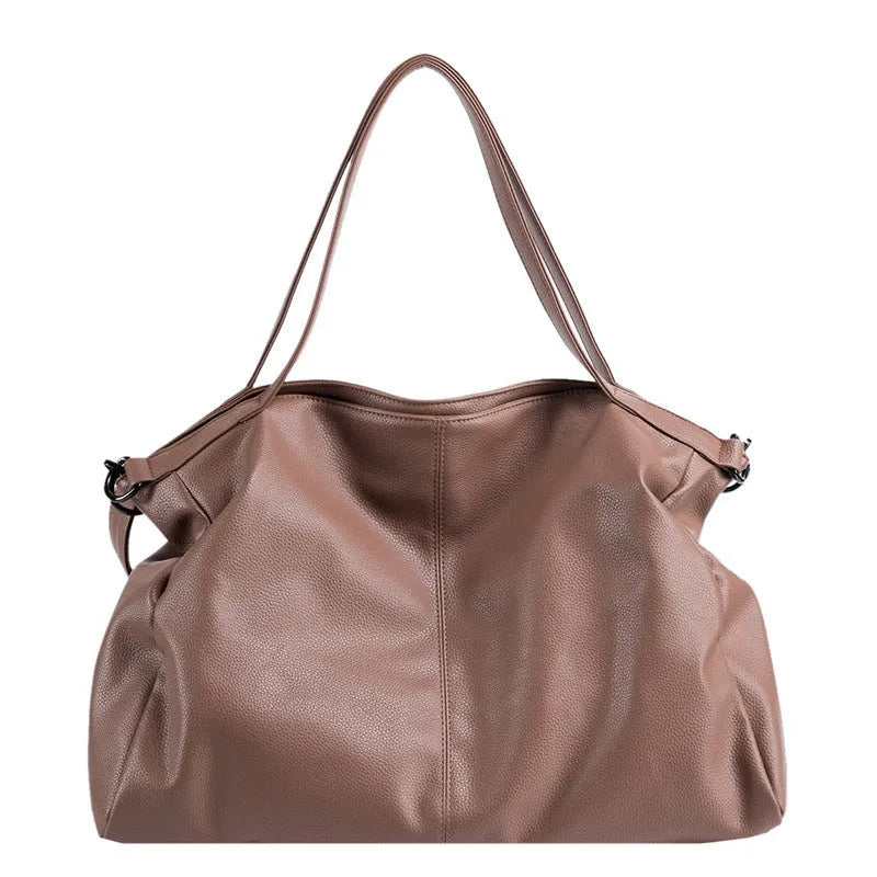 Large soft surface messenger tote bag with shoulder strap in four colour options