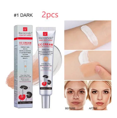 Erborian CC Cream tube in dark and light shades for colour correcting makeup