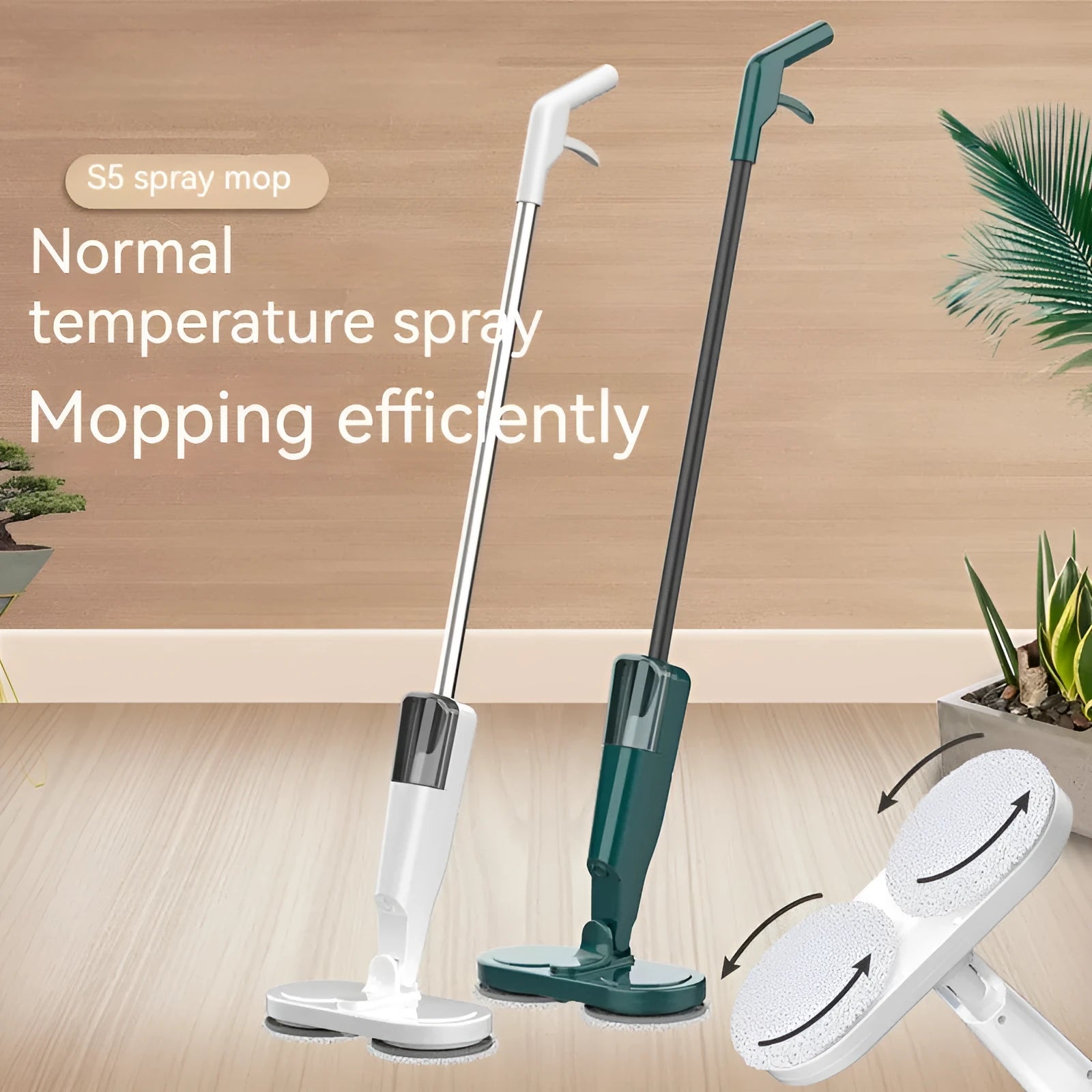 Lazy wireless sweeping and mopping all-in-one machine in S5 Green colour with USB charging port visible