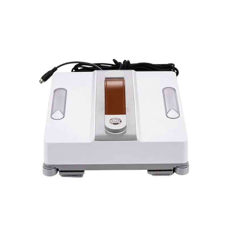 White intelligent window cleaning robot for high-rise buildings showing 220x220x70mm dimensions