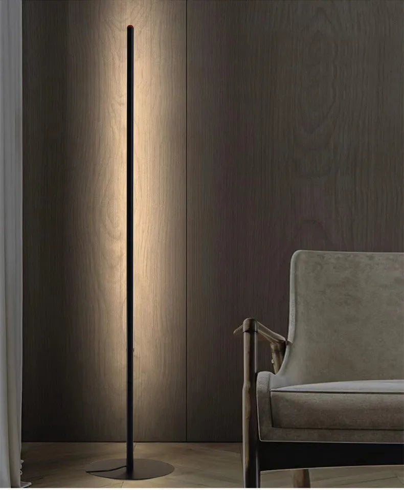 Vertical aluminium alloy floor lamp in modern simple style with USB power connection