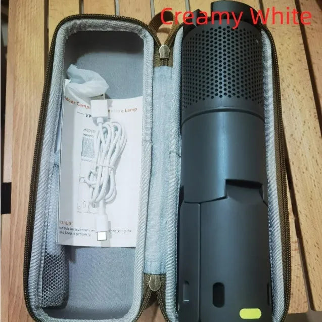 Outdoor camping portable LED light in off white and dark grey colour options with button switch