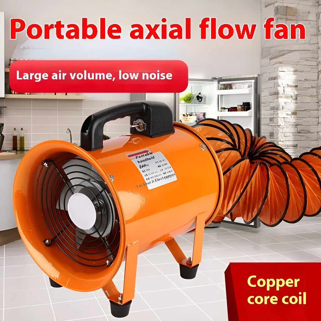 8-inch titanium steel industrial axial flow fan with 7 blades for ventilation and dust removal
