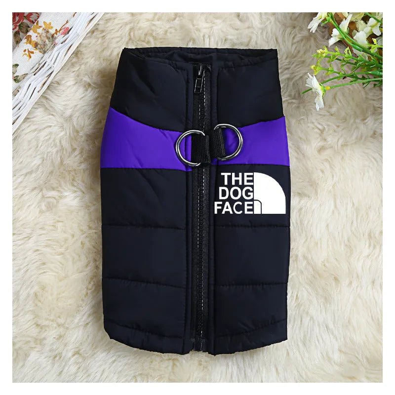 Waterproof cotton winter dog vest coat in 8 colours for small to large dogs