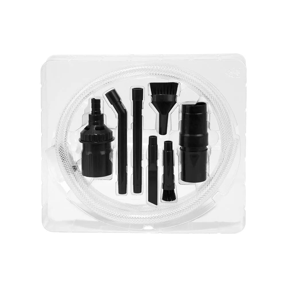 Eight-piece vacuum cleaner suction head set with tool accessories for small area cleaning
