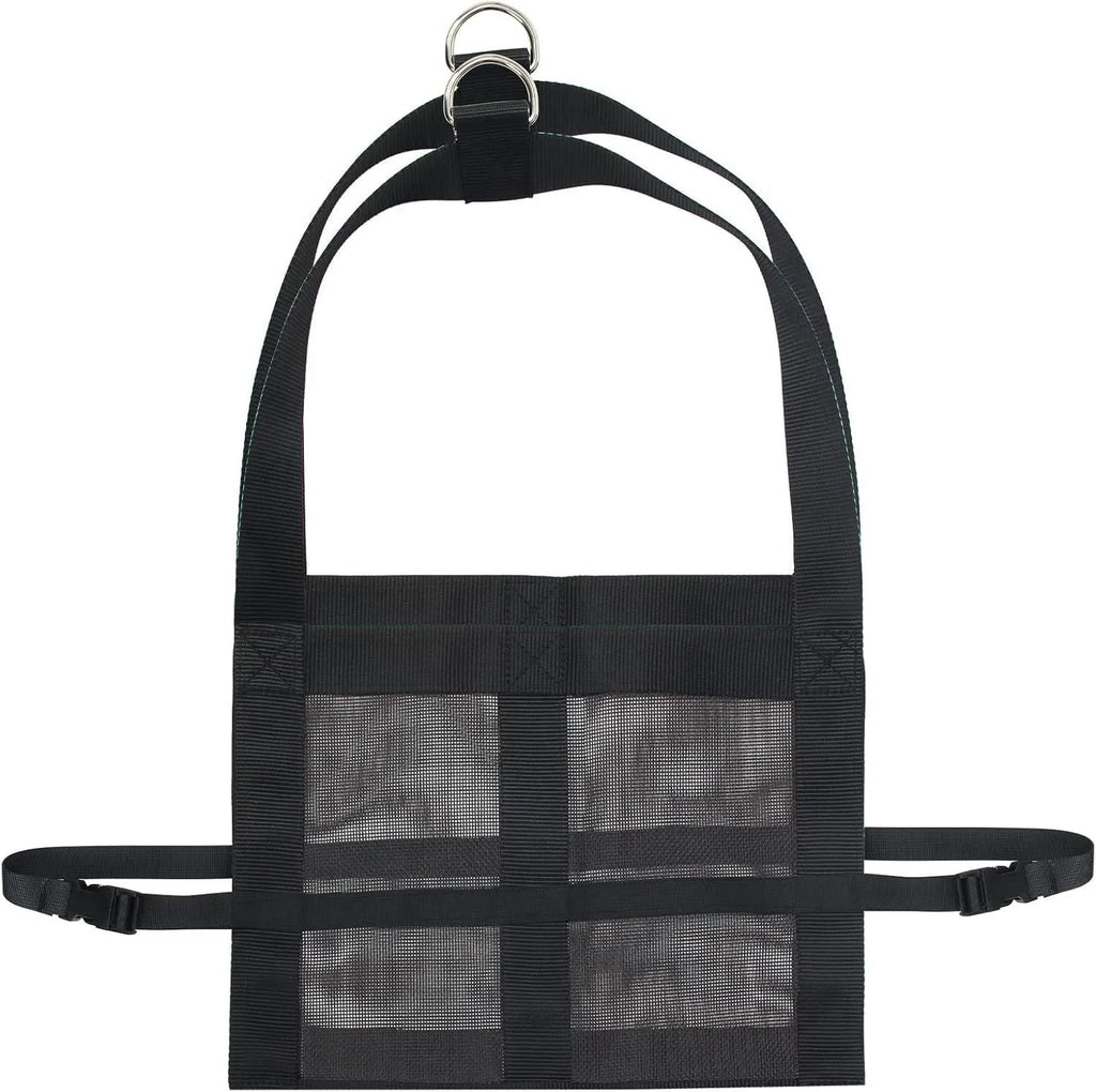 Black calf and large dog weighing sling measuring 35 by 150 centimetres.