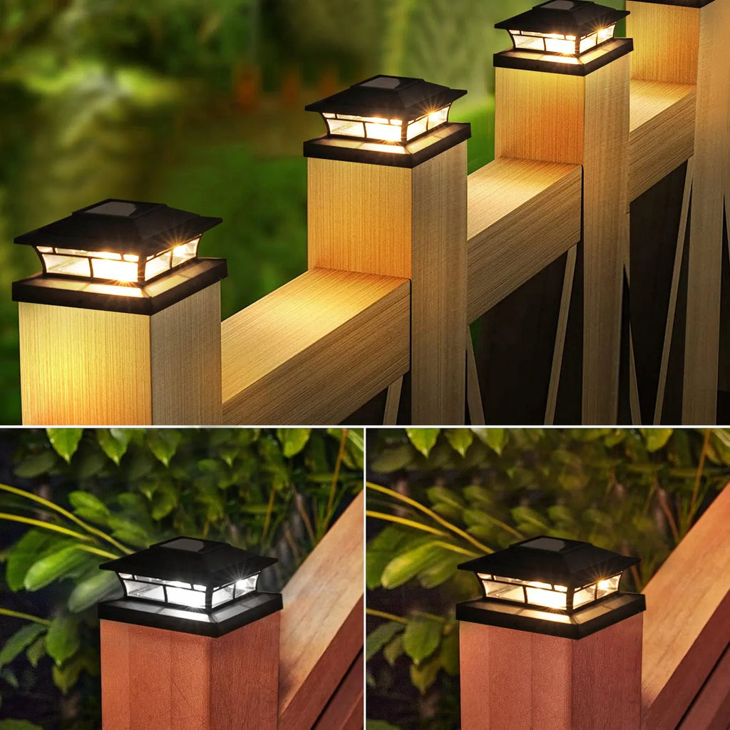 Solar pile fence lamp with ABS shell for outdoor garden handrail and lawn lighting