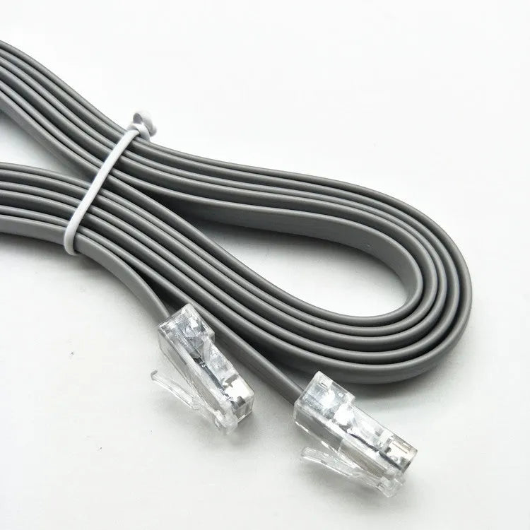 Silver grey 2-metre CAT6 Ethernet cable with RJ-45 connectors