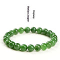 Natural jasper ball bracelet made from polished Hetian jade beads, shown in multiple bead size options.