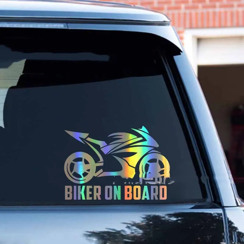 Reflective motorcycle sticker on PET material in various colours and sizes
