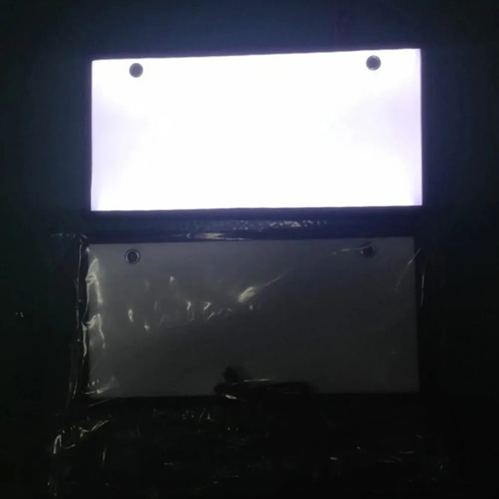 LED truck license plate light set with two plastic-housed light bars for uniform illumination