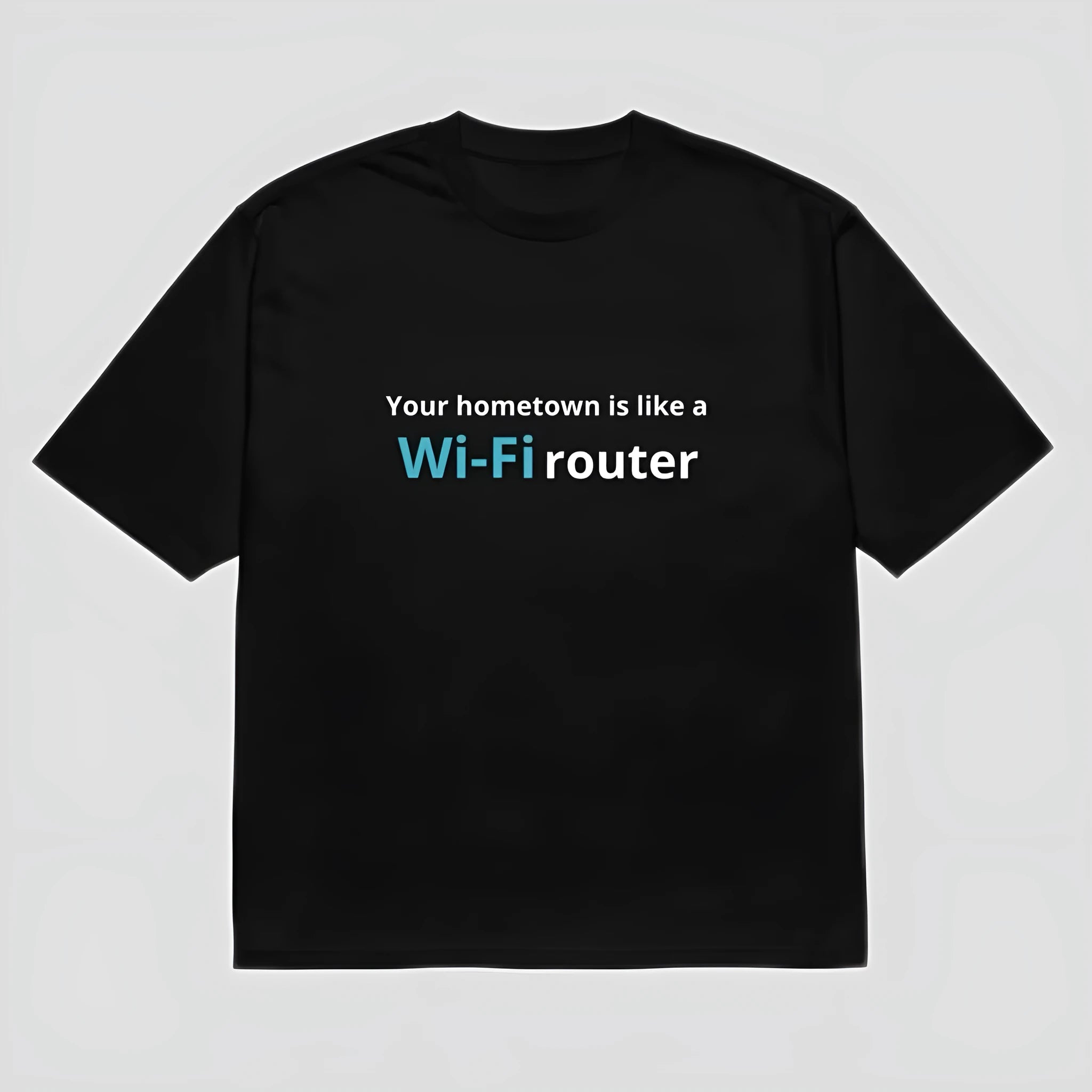 Men's black T-shirt with 3D printed cartoon design, loose fit short sleeves