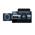 Black 5-inch car dash camera with mounting bracket on a windscreen.