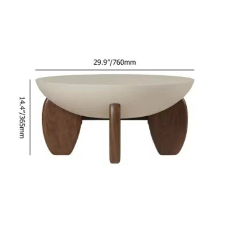 White solid wood coffee table with adjustable height feature and storage compartments