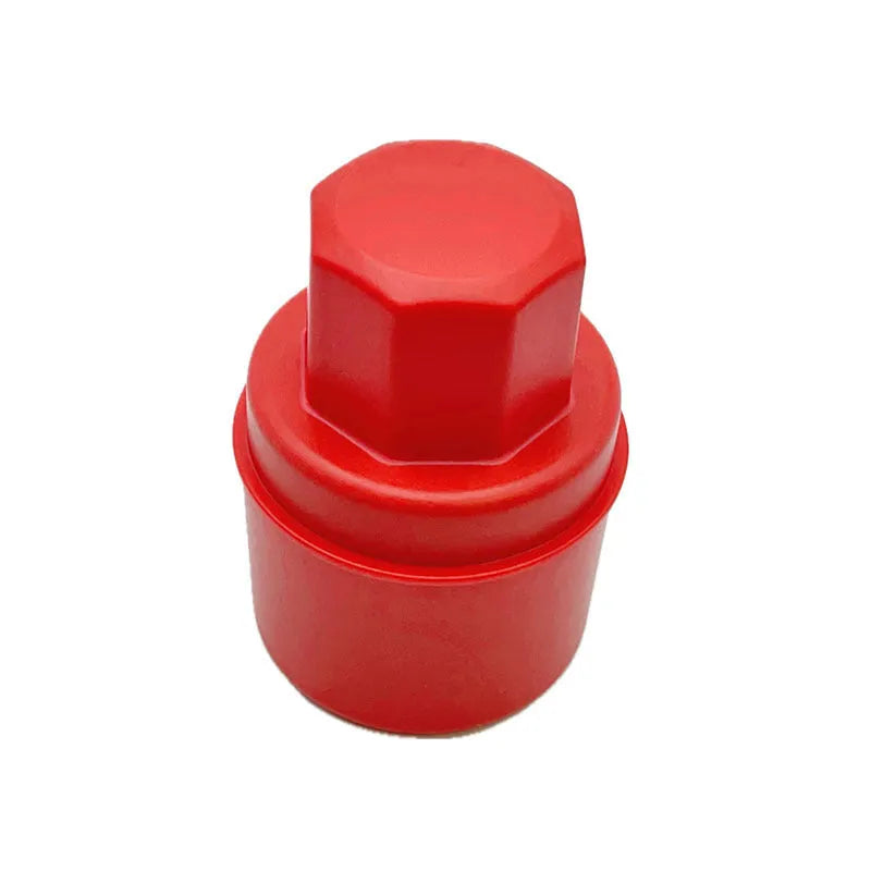 Black tyre polishing sponge brush with lid on a car tyre, showing high-density sponge applicator head.