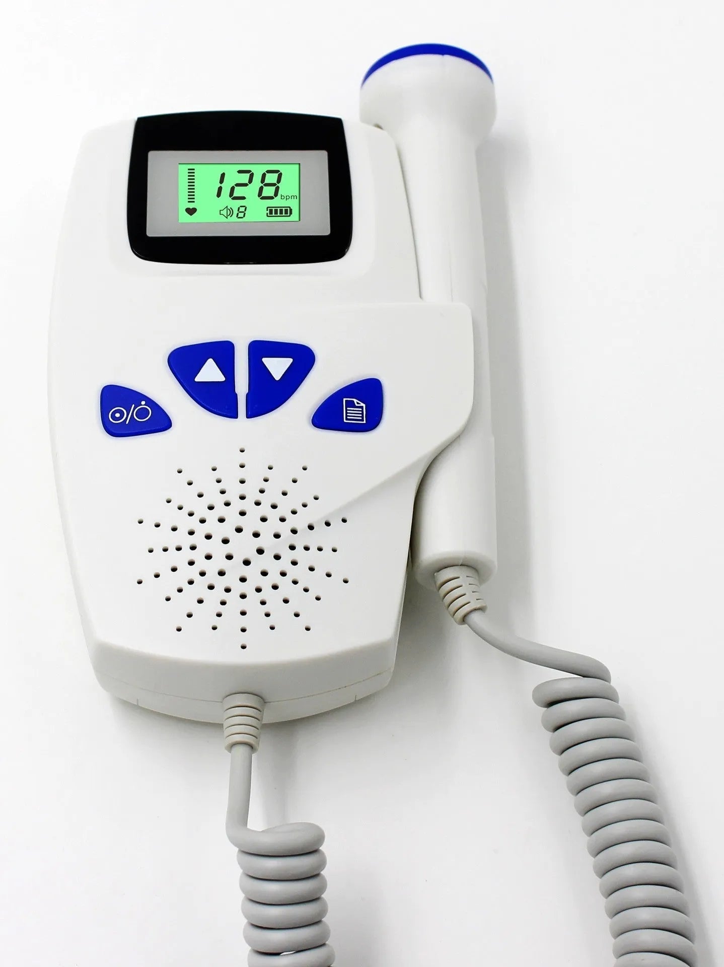 Digital waveform dual display fetal doppler heart rate monitor with TFT screen and probe