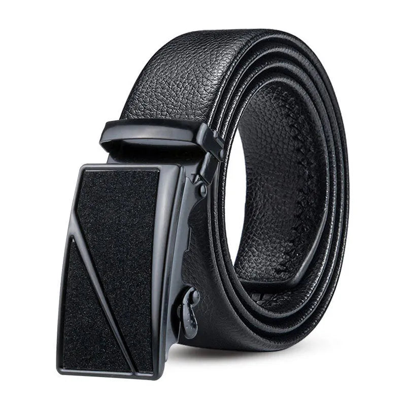 Black Bales Catch men's imitation leather belt 120cm electroplated buckle starry sky black