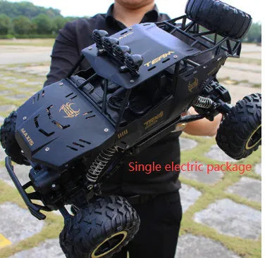 Large black 4WD off-road remote control climbing car with 2.4G wireless remote