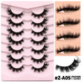 Box of natural false eyelashes with adhesive glue in artificial fibre construction