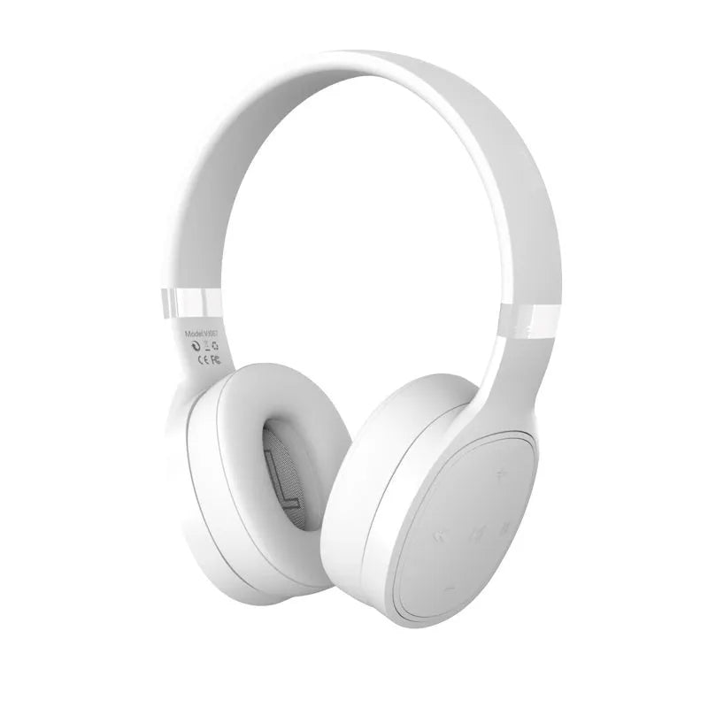 Foldable wireless Bluetooth sports headphones in black showing collapsed design.