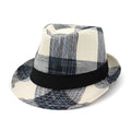 Casual blue polyester sun hat with a bell-shaped crown and medium brim for sun protection.