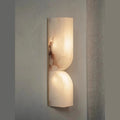 Modern Nordic-style copper wall lamp strip for bedside lighting.