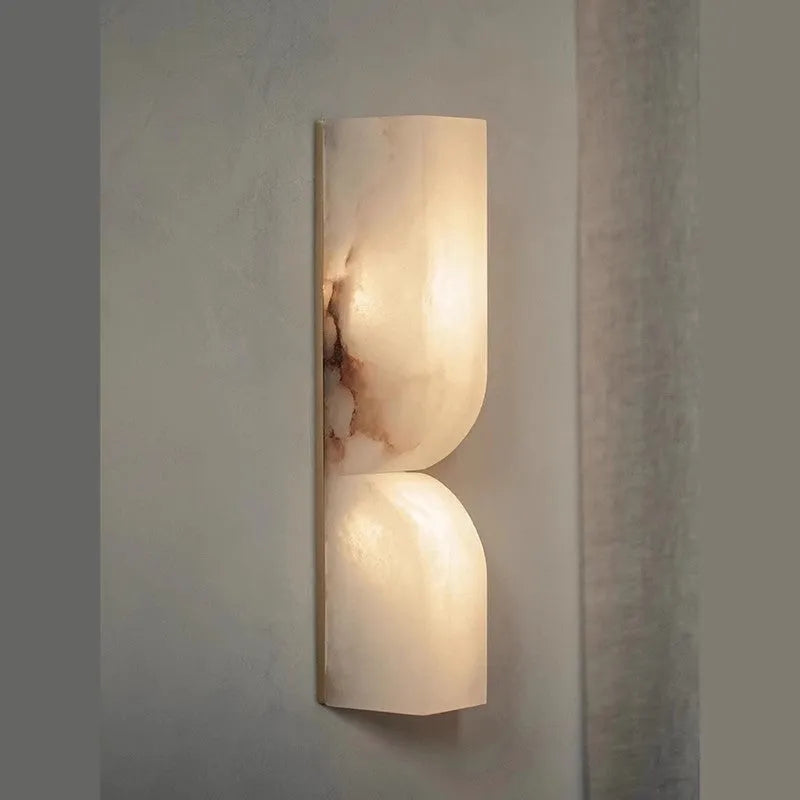 Modern Nordic-style copper wall lamp strip for bedside lighting.