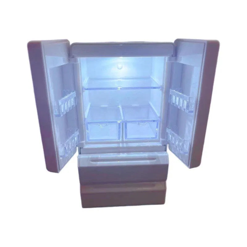 White plastic candy toy miniature model with LED light feature measuring 11.4cm tall
