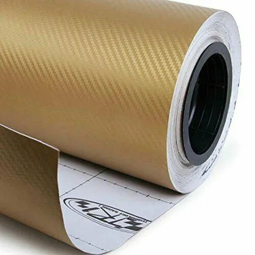3D carbon fibre sticker roll for car decoration in eight colour options showing textured material