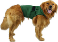 Dog wearing brown anxiety relief tank top for separation anxiety with cotton blend fabric