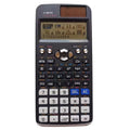991EX multi-functional scientific calculator in black, blue, or pink with solar panel.