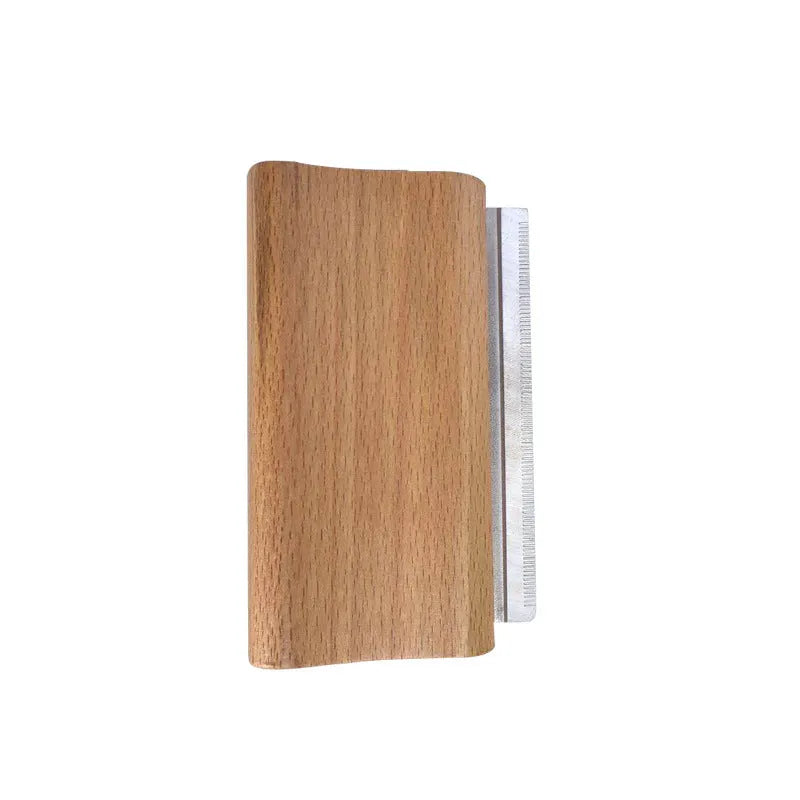 Natural beech wood dog fur comb for pet grooming and shedding with size options