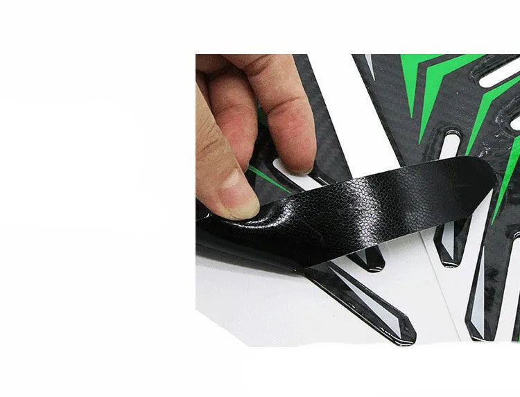Kawasaki Z900 fuel tank protective stickers in red green and black colours