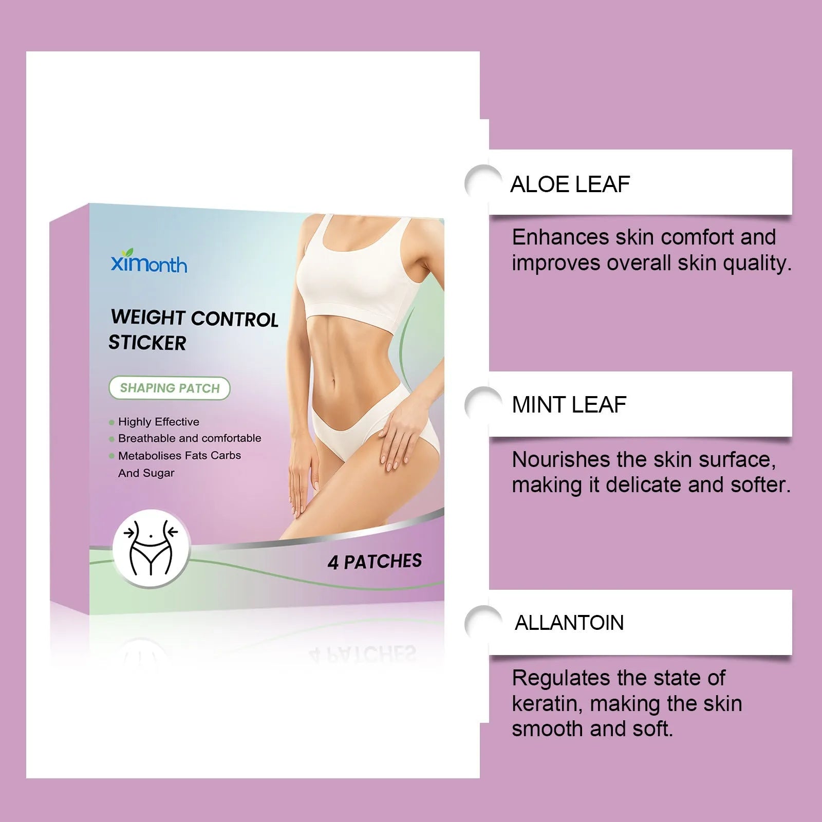 Pack of 4 body nursing adhesive bandages with aloe and mint leaf microneedle technology for gentle skin care