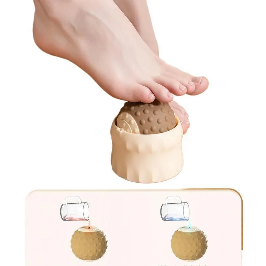 Massage ball with cold and hot compress function in caramel mocha colour