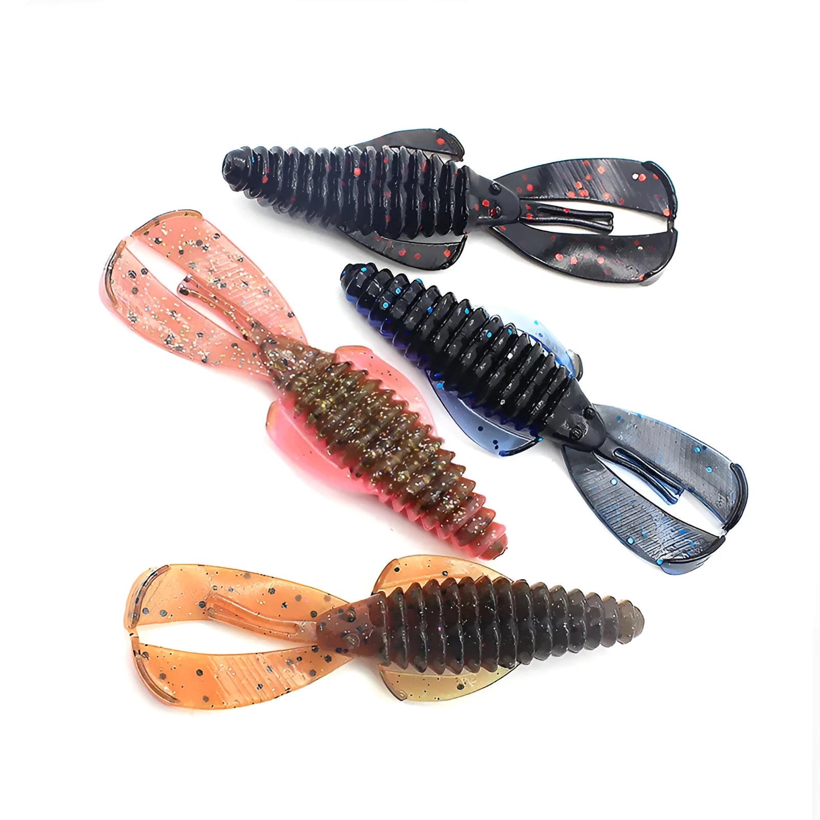 Soft PVC fishing lure artificial bait showing flexible construction and colour detail
