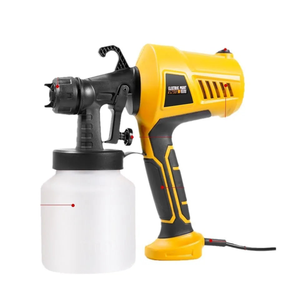 500W orange plastic electric spray gun with 2.5mm nozzle and upper suction feed