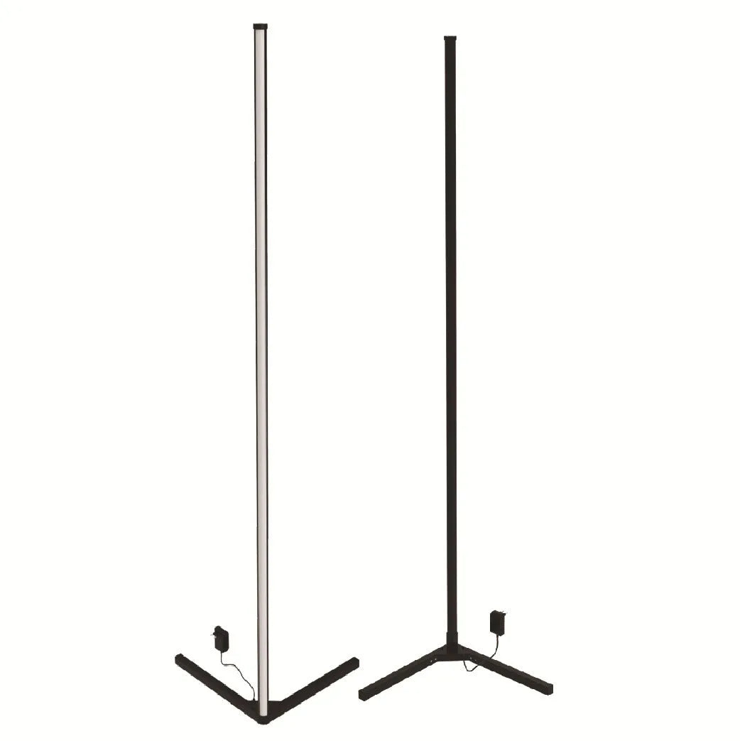 Black smart RGB floor lamp with silicone shade and remote control for music sync lighting