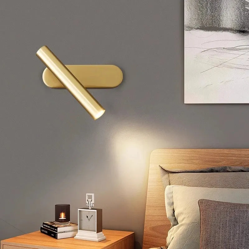 Copper wall lamp in black finish for bedroom bedside and stair spotlight lighting