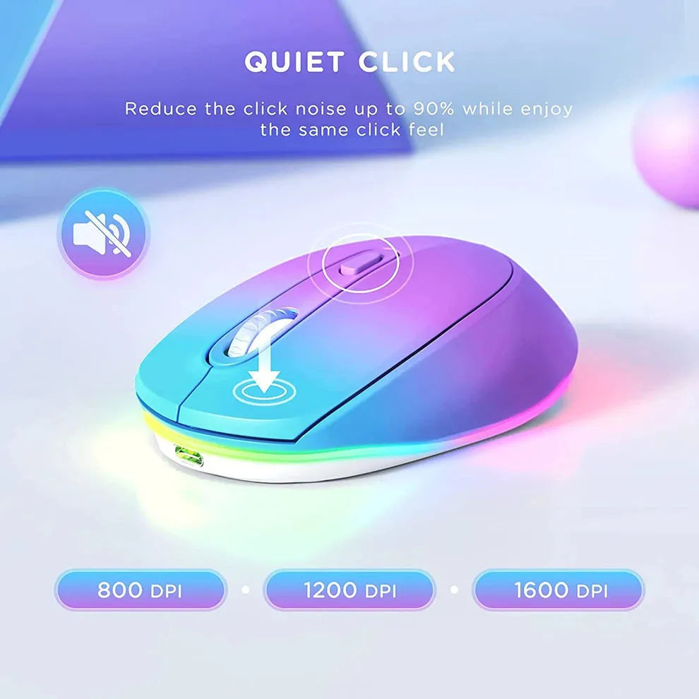 24g lightweight wireless mouse with ergonomic design in multiple colours including black, silver, and blue